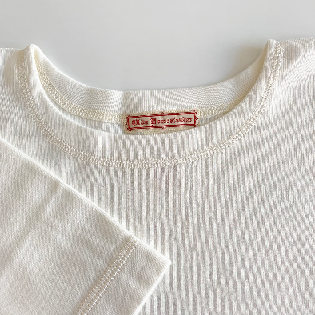 US007 Crew Neck Short Sleeve in Off White - Tempo