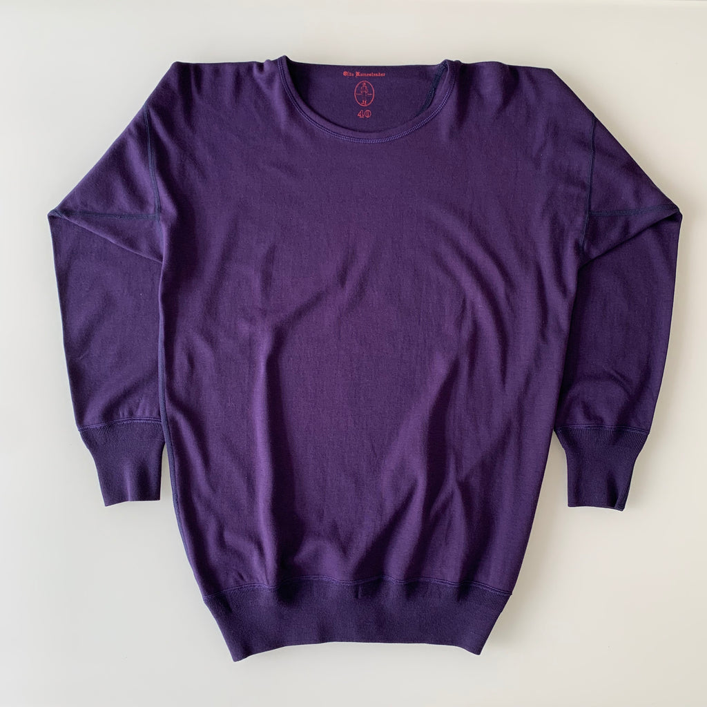 US004 Crew Neck Long Sleeve in Navy - Tempo