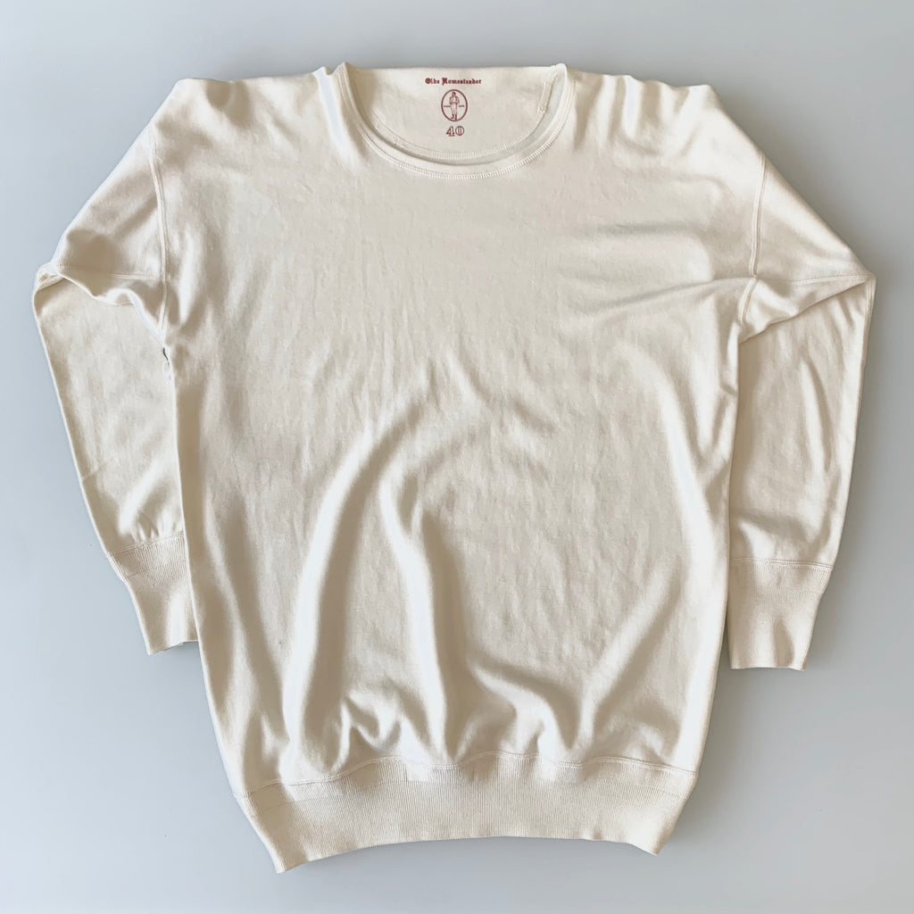 US004 Crew Neck Long Sleeve in Ivory - Tempo