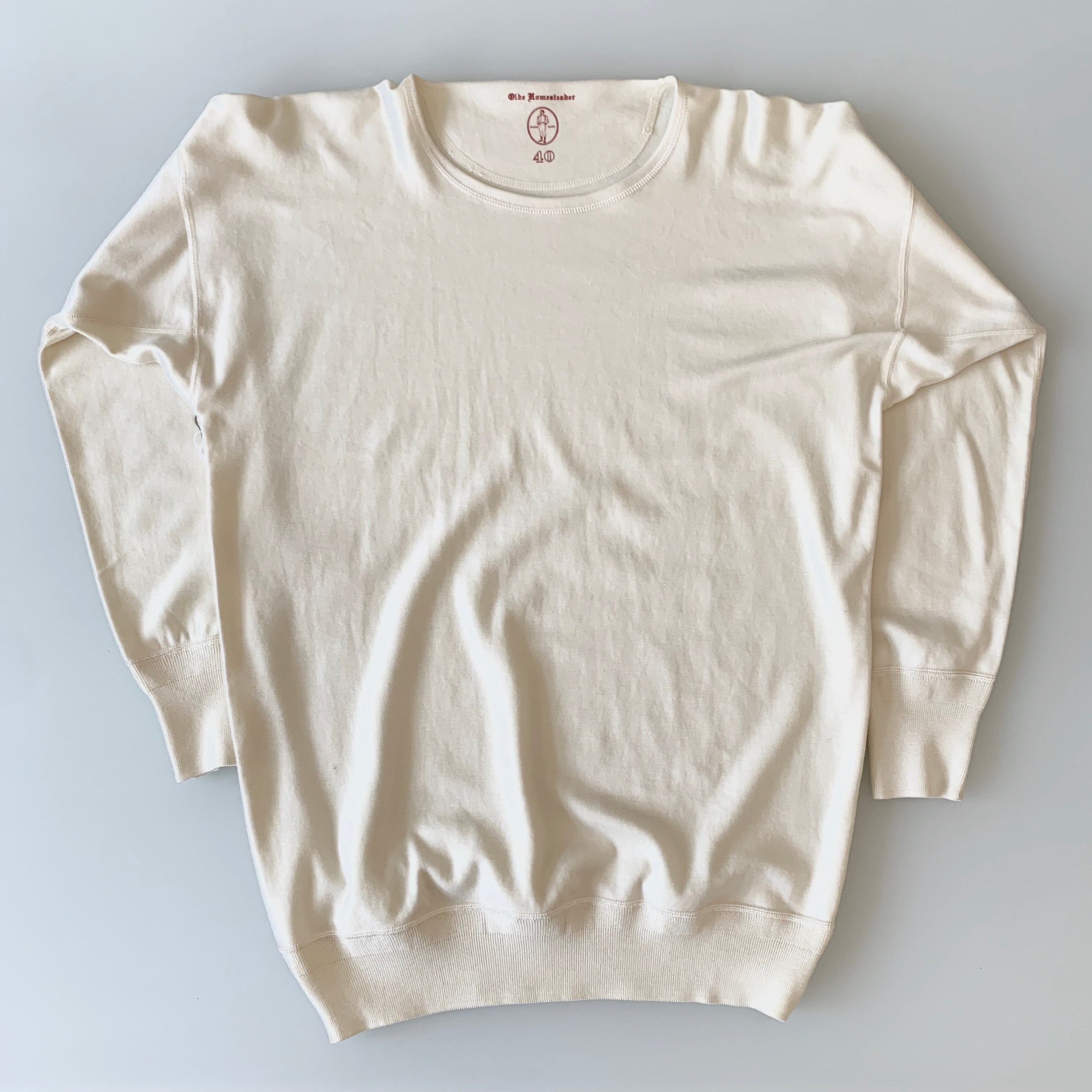 US004 Crew Neck Long Sleeve in Ivory - Tempo