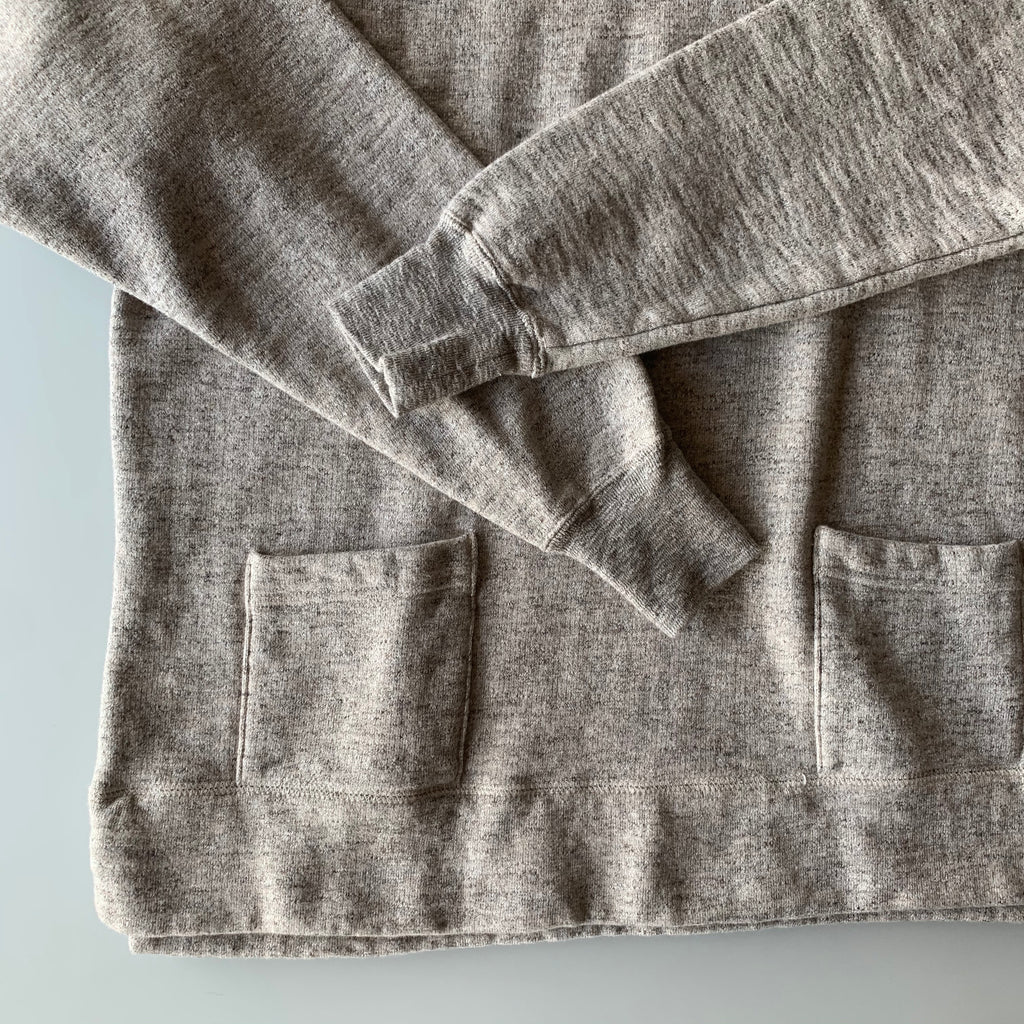 Vintage Slub 1950's Boatneck Sweatshirt in Heather Brown x Heather Grey - Tempo