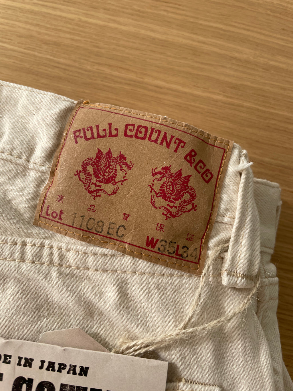 13oz Ecru New Straight Selvedge Denim - Ow - 1108 - Tempo