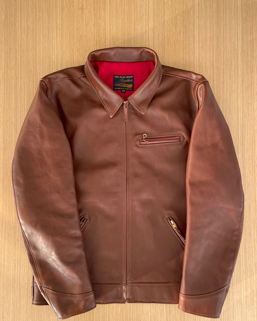 SINGLE RIDERS Shinki Hikaku Teacore Veg Tanned Horsehide - Brown SINGLE RIDERS Shinki Hikaku Teacore Veg Tanned Horsehide - Brown