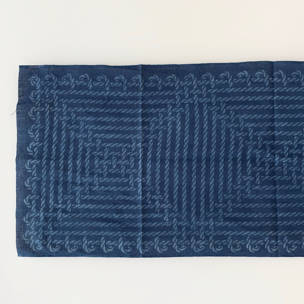 Sukumo Natural Indigo Hand-Dyed Tenugui Waffle Towel - Tempo
