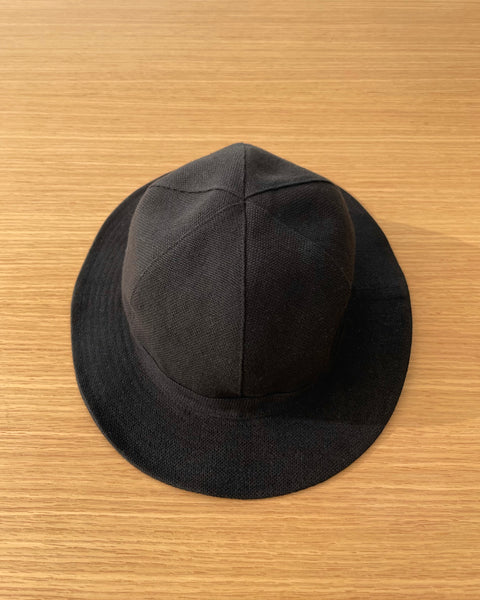 Linen Canvas Metro Hat in Black