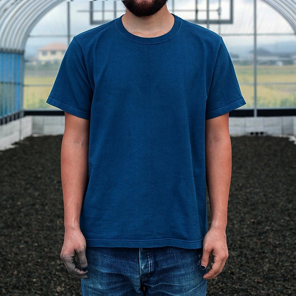 Tsuri-Ami Loopwheel T-Shirt II - Dark Indigo - Sukumo Natural Indigo Hand-Dyed - Tempo