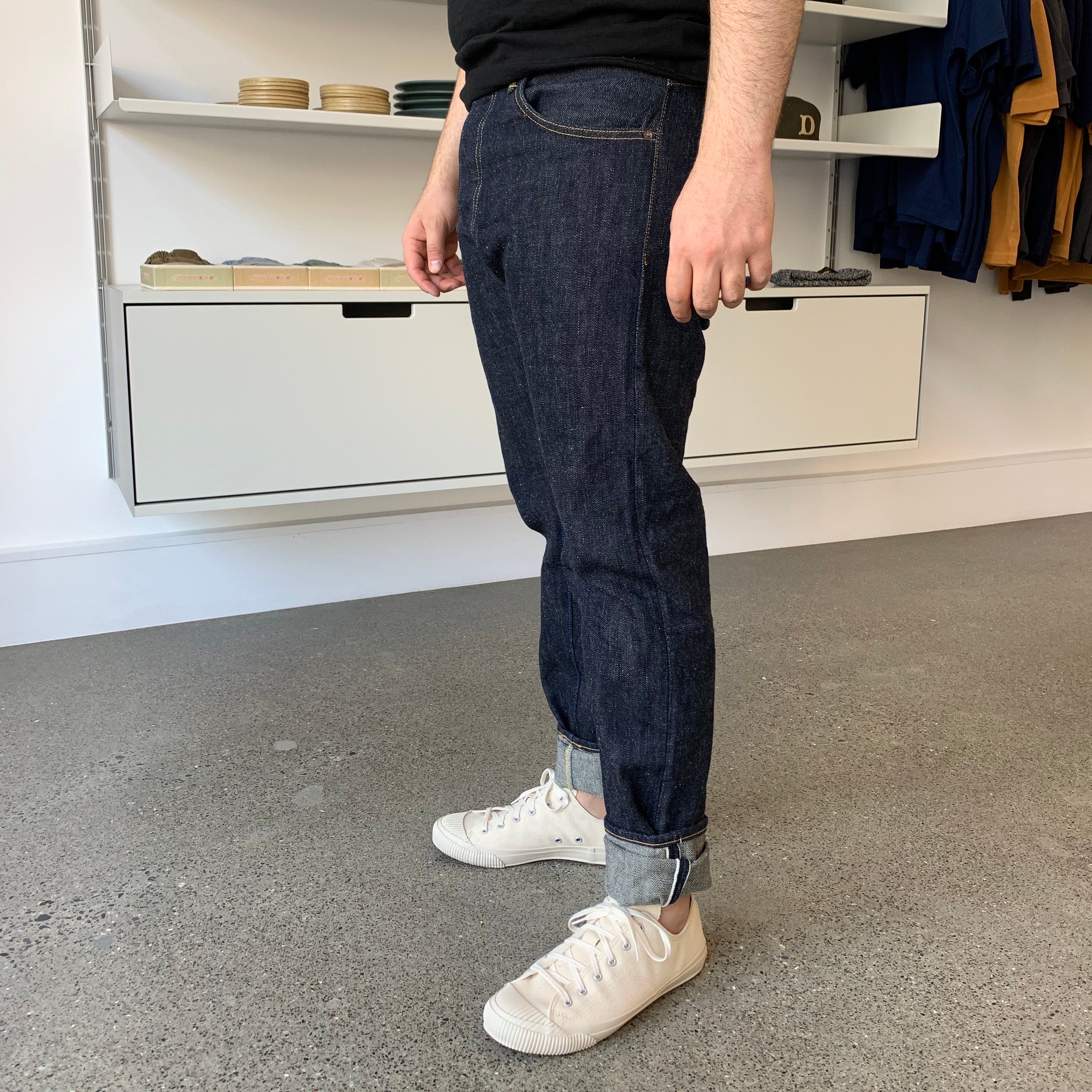 EHT - "Earth" High Tapered 18oz Greencast Selvedge Jeans - Tempo