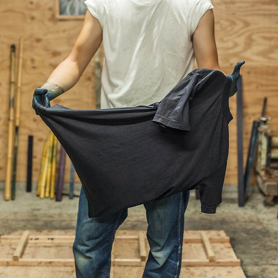 Tsuri-Ami Loopwheel T-Shirt II - Dark Indigo - Sukumo Natural Indigo Hand-Dyed - Tempo