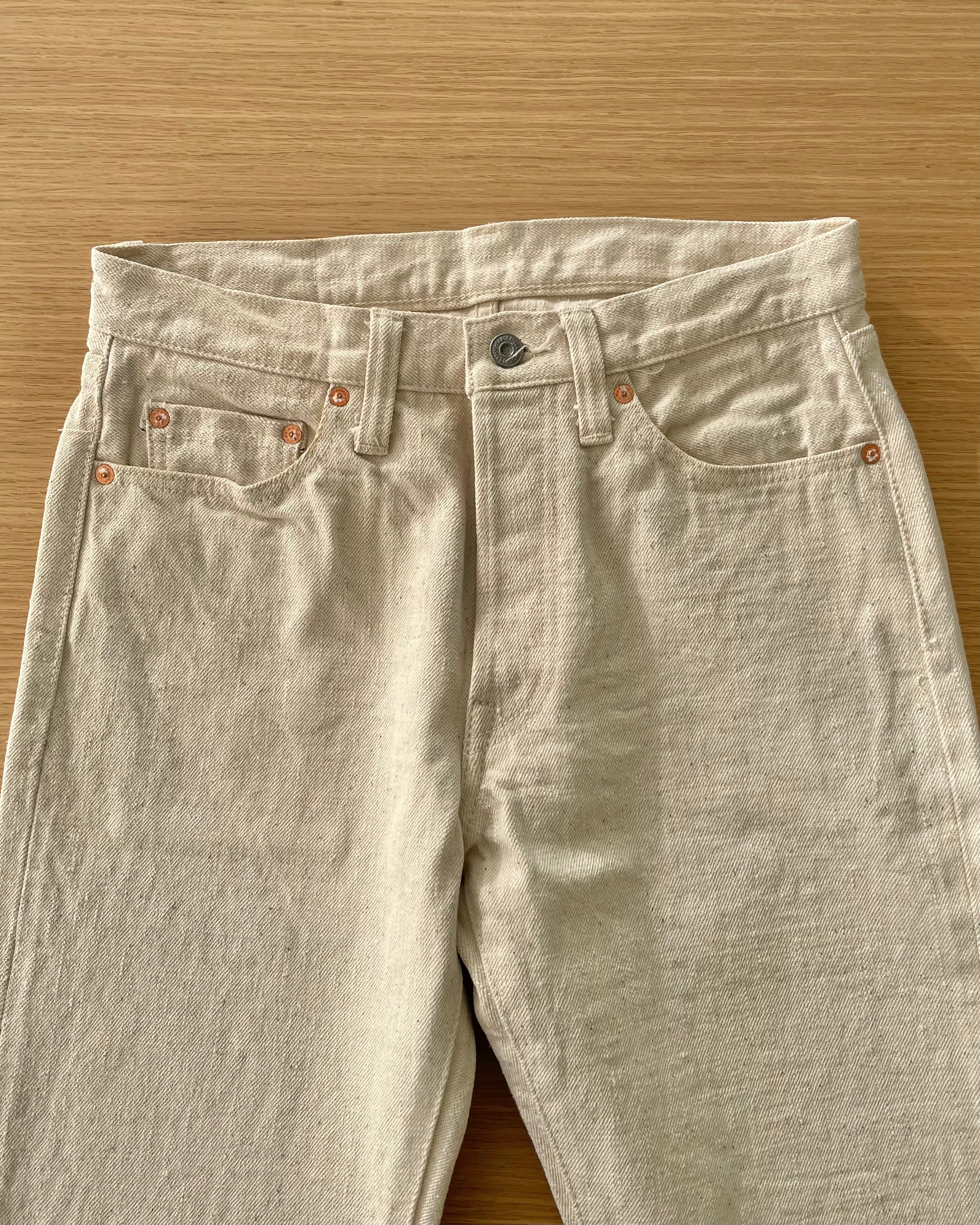 18oz Japanese Organic Cotton Ecru Selvedge Denim - Slim Straight OW - Tempo