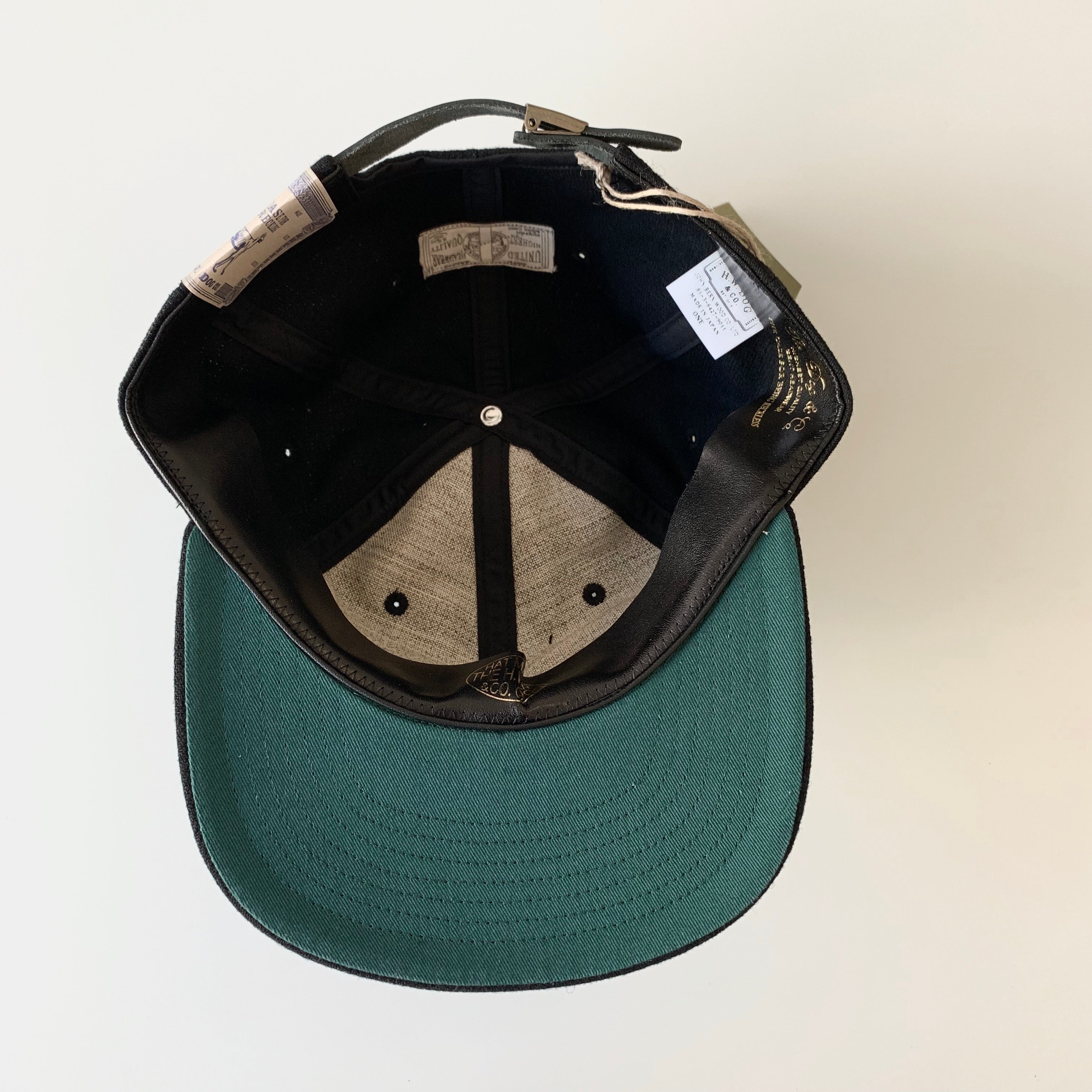 Baseball Cap in Black Wool Cotton - Tempo