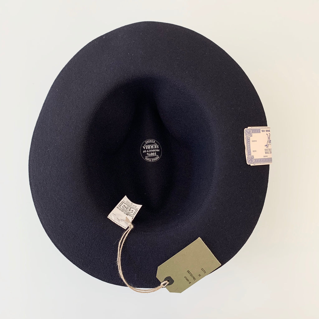 Travelers Hat in Navy Merino Wool Felt - Tempo