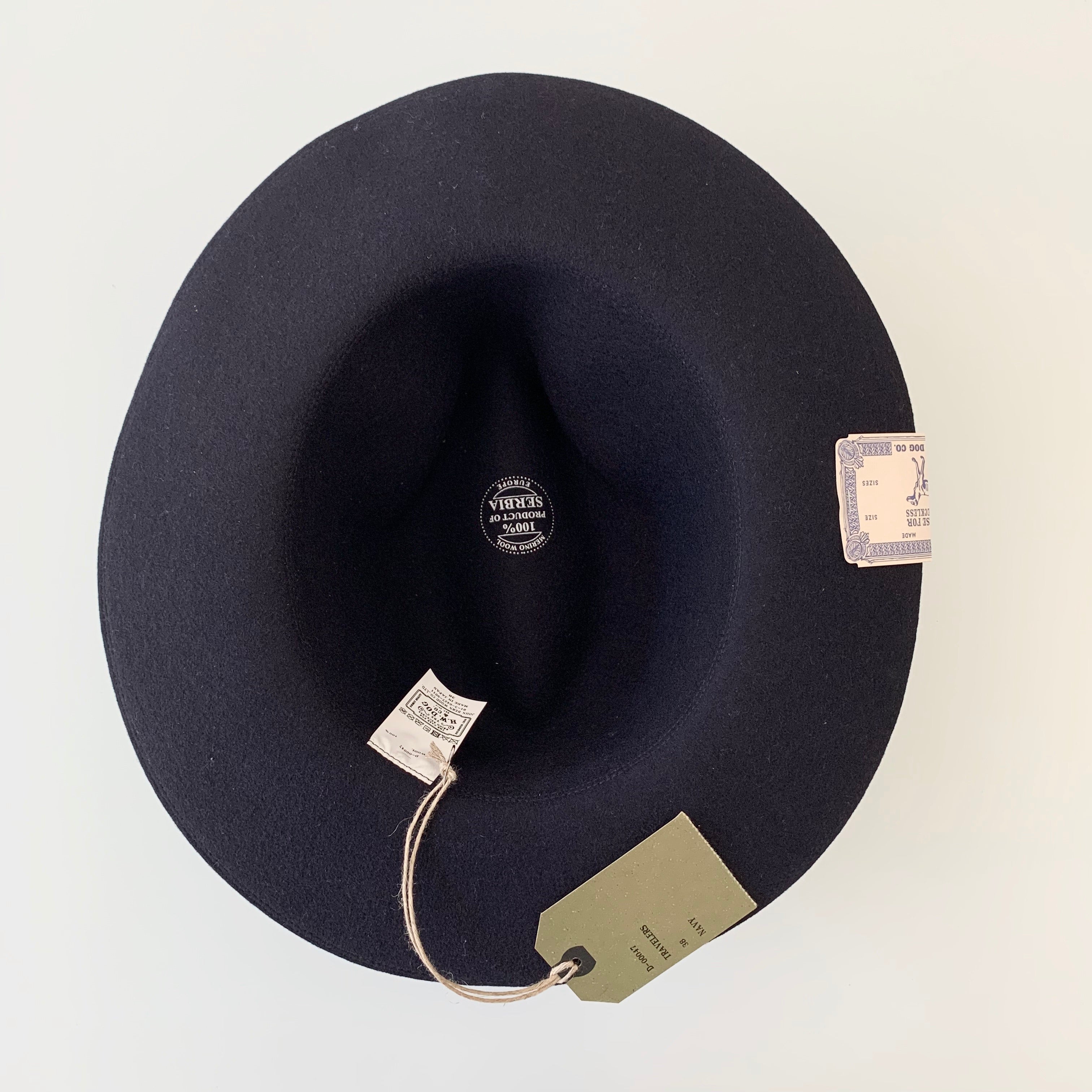 Travelers Hat in Navy Merino Wool Felt - Tempo