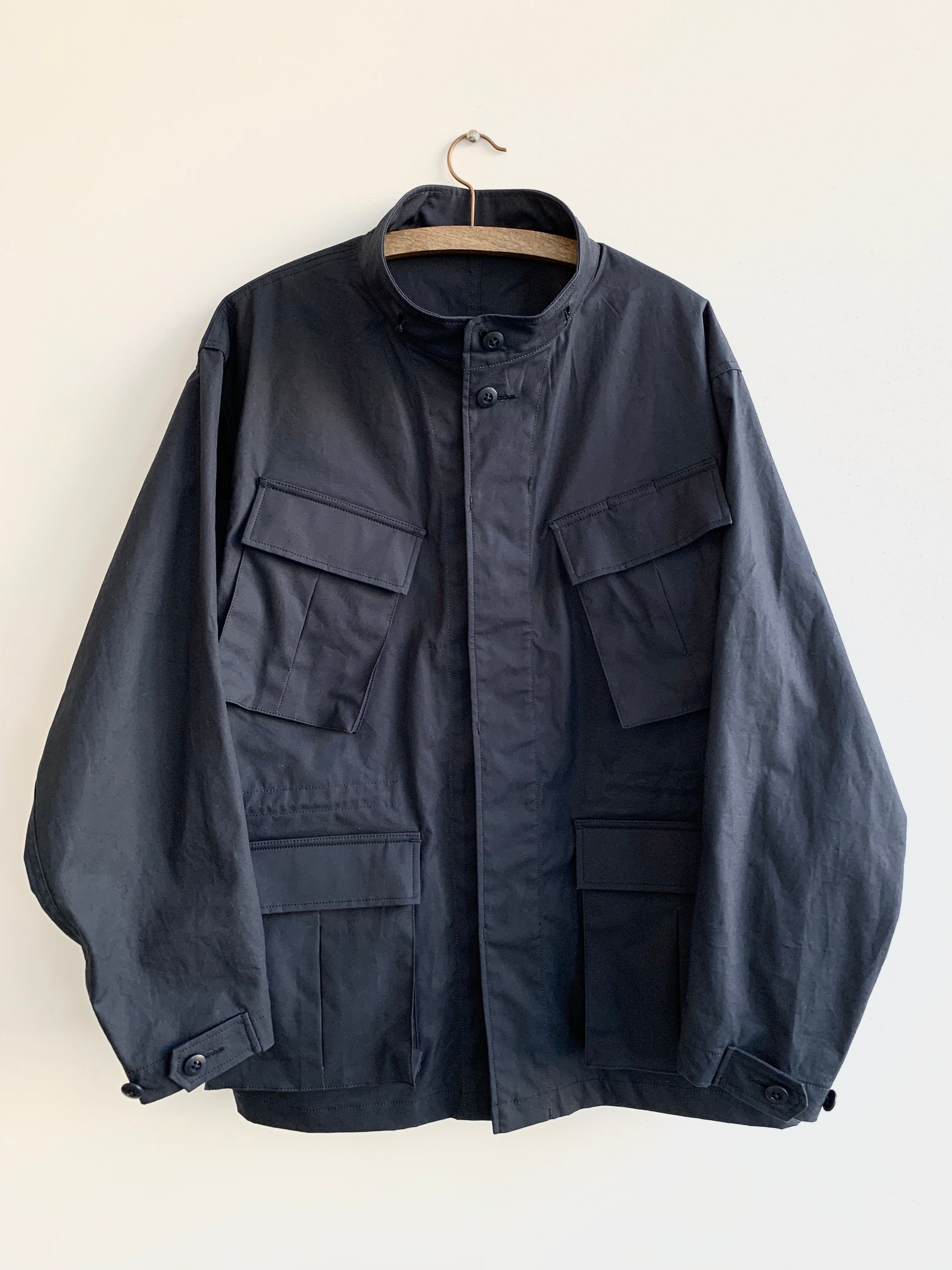 "Norwood" High Density Water-Repellant Cotton Poplin Parka in Navy - With Detachable Hood - Tempo