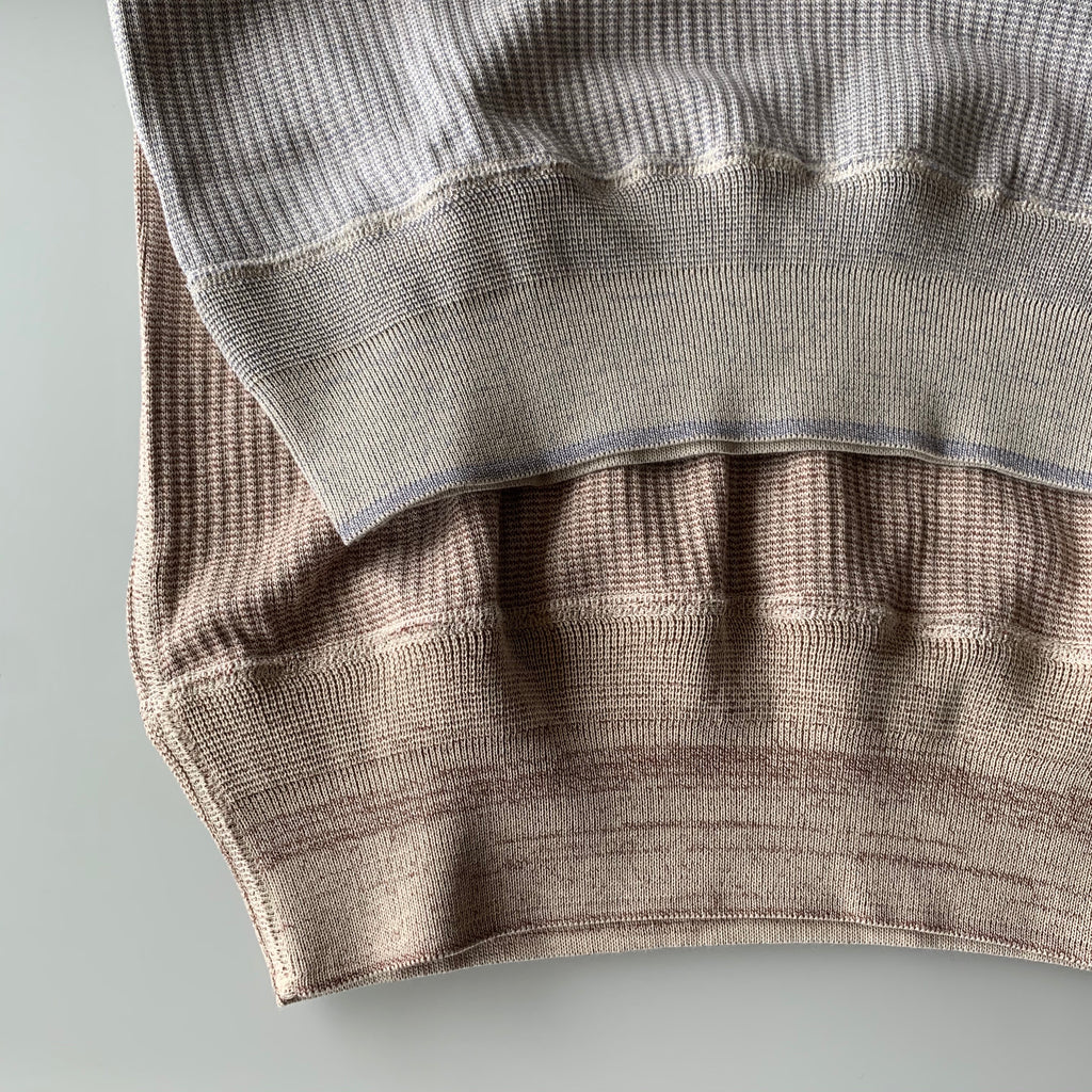 US001 Swedish Army Rib Henley Neck Long Sleeve in Mottled Light Plum - Tempo