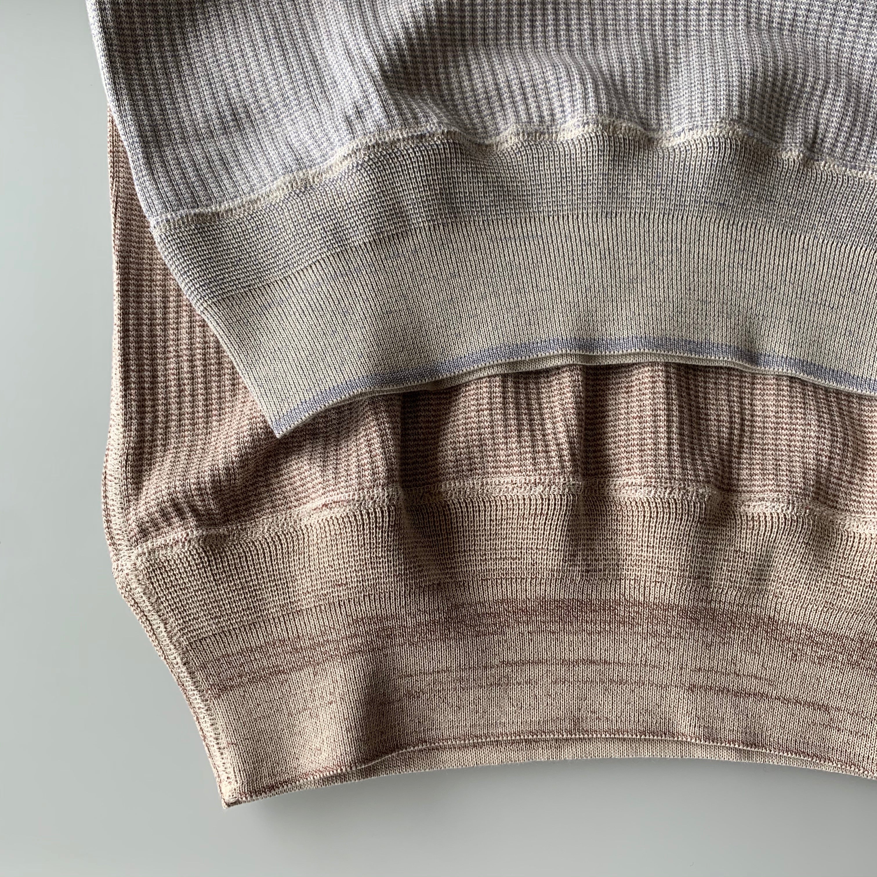 US001 Swedish Army Rib Henley Neck Long Sleeve in Mottled Light Plum - Tempo