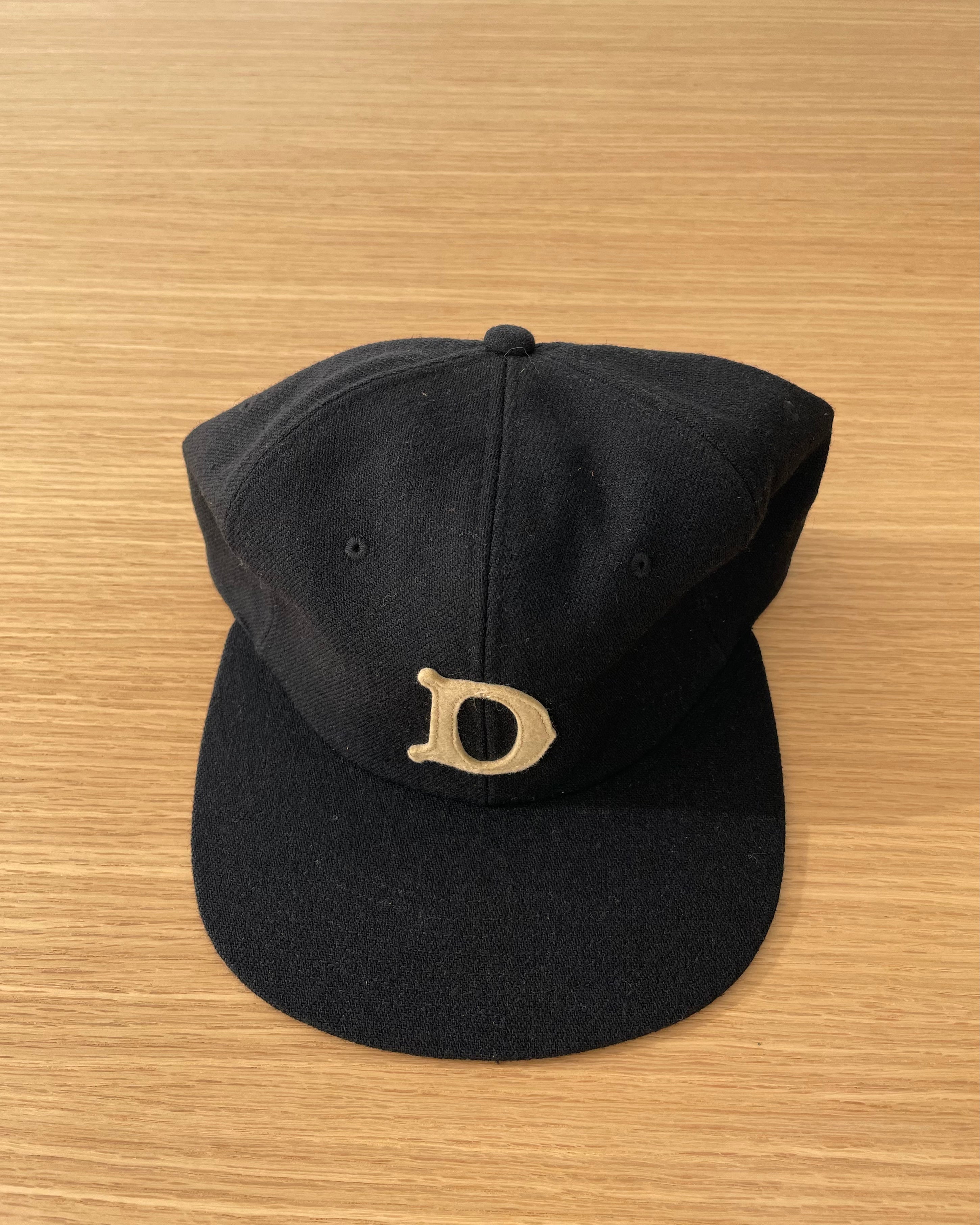 Baseball Cap in Black Wool Cotton - Tempo