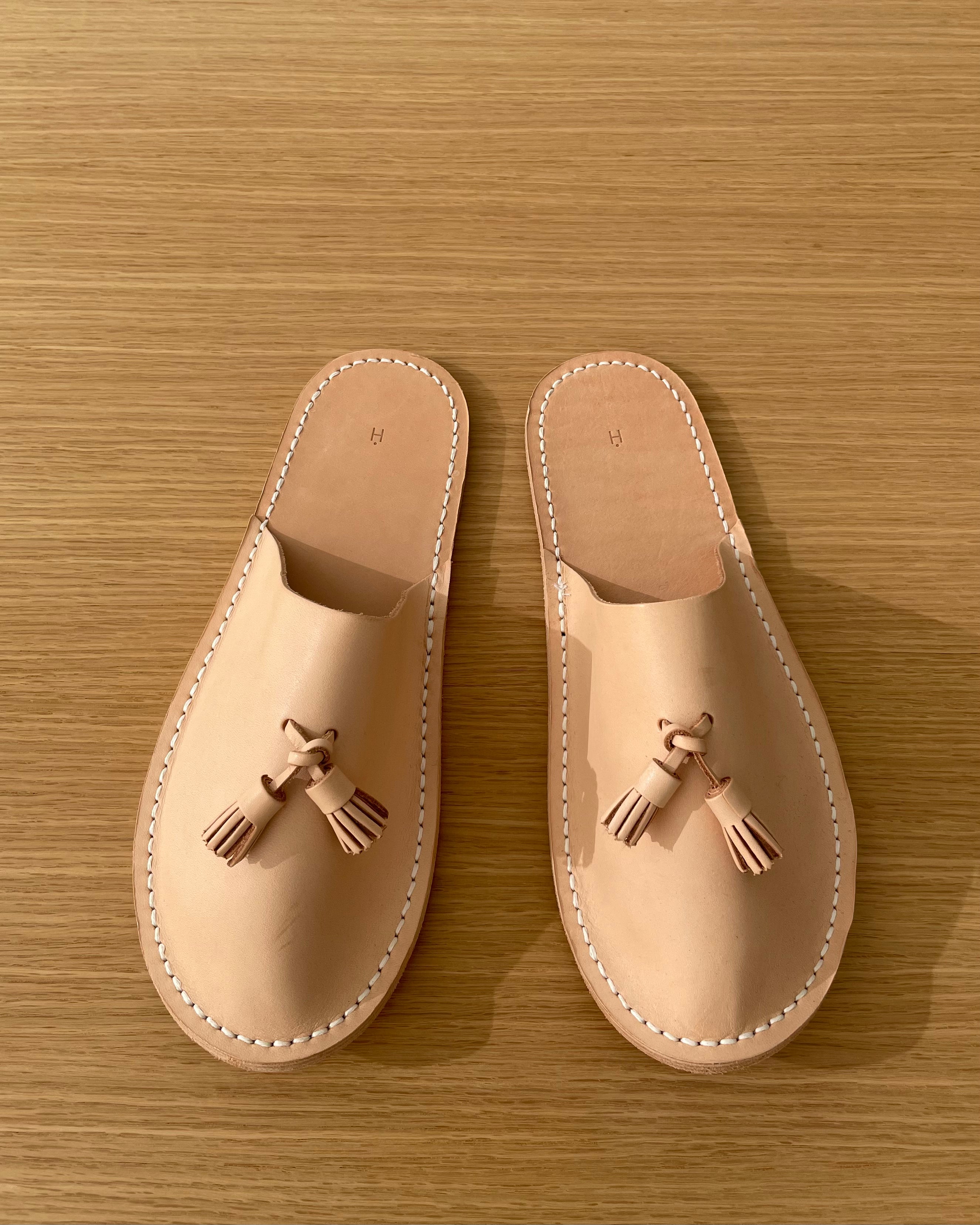 Leather Slipper in Natural - Tempo