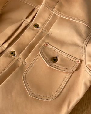 "Collector's-Edition" - Western Cowboy in Raw Natural Undyed Teacore Horsehide Type I Jacket