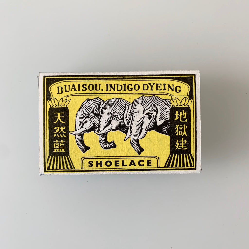 Flat Shoelaces - Indigo  - Sukumo Natural Indigo Hand-Dyed - Tempo