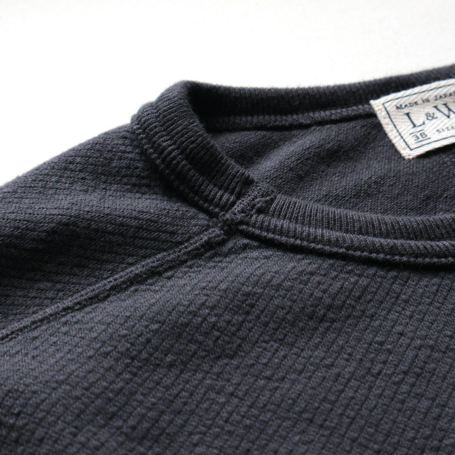 Twill Face Knit L/S Crewneck in Antique Black - Tempo
