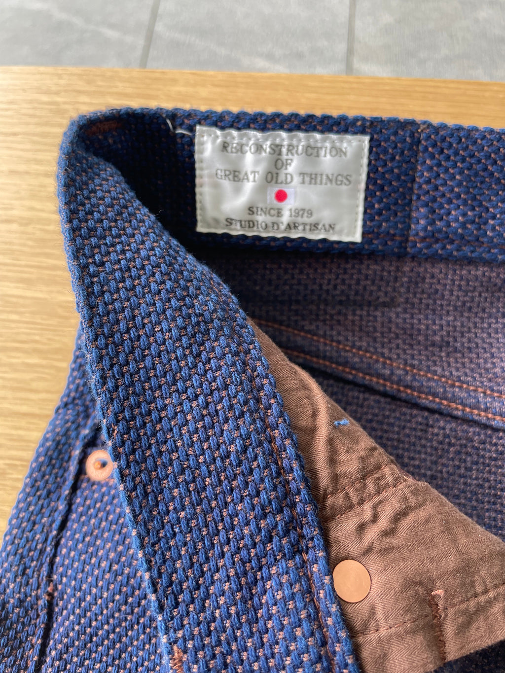 Kakishibu Persimmon Indigo Sashiko 14oz Jeans - Narrow Straight - Tempo