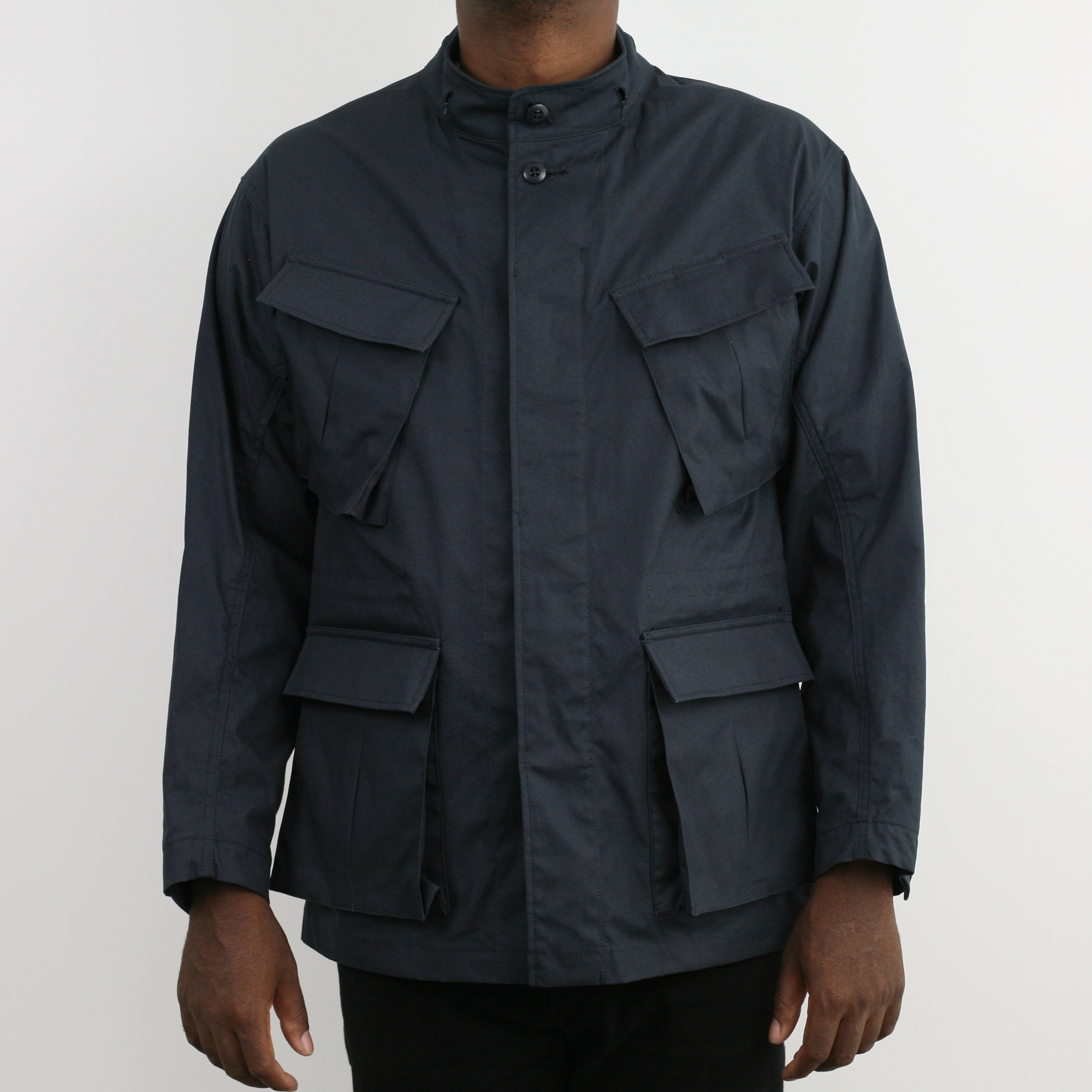 "Norwood" High Density Water-Repellant Cotton Poplin Parka in Navy - With Detachable Hood - Tempo