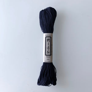 Sashiko Thick Cotton Thread in Very Dark Indigo - Sukumo Natural Indigo Hand-Dyed