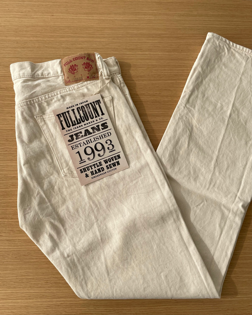13oz Ecru New Straight Selvedge Denim - Ow - 1108 - Tempo