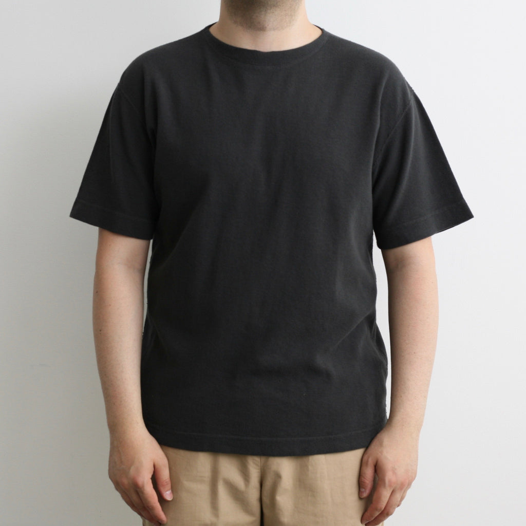 Rib Knit Short-Sleeve Boatneck in Antique Black - Tempo