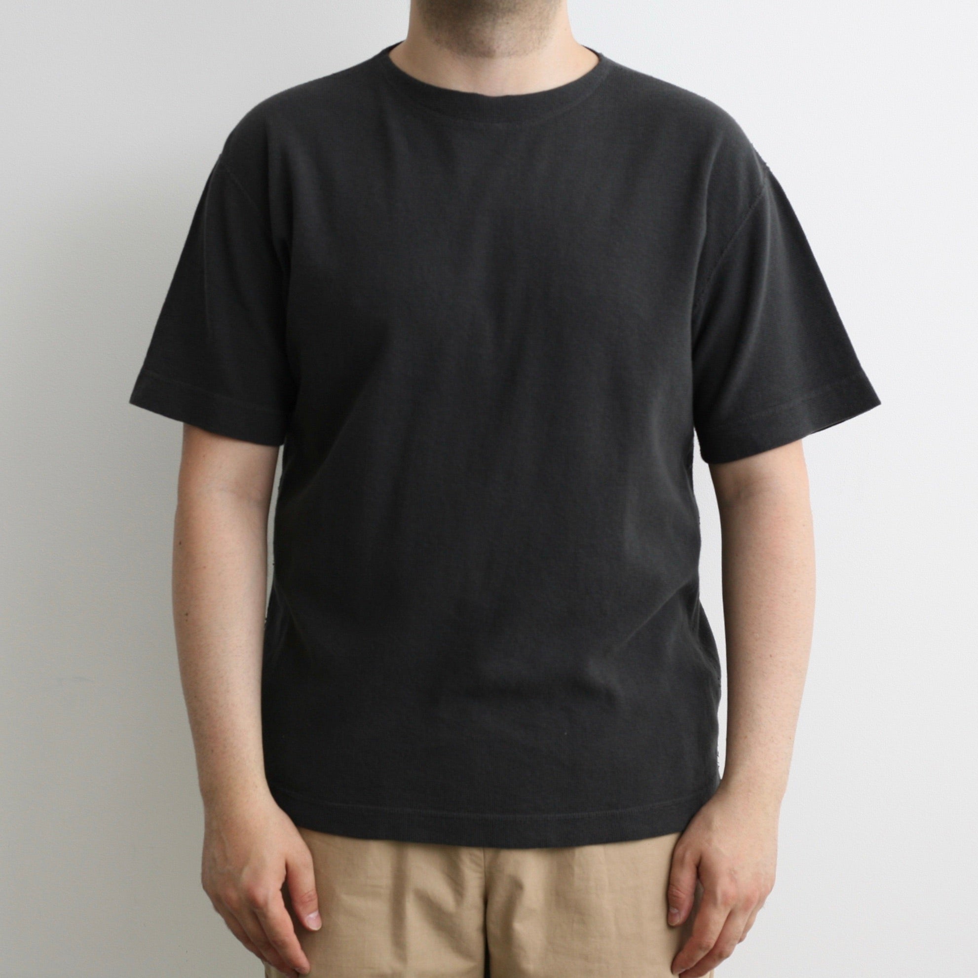 Rib Knit Short-Sleeve Boatneck in Antique Black - Tempo