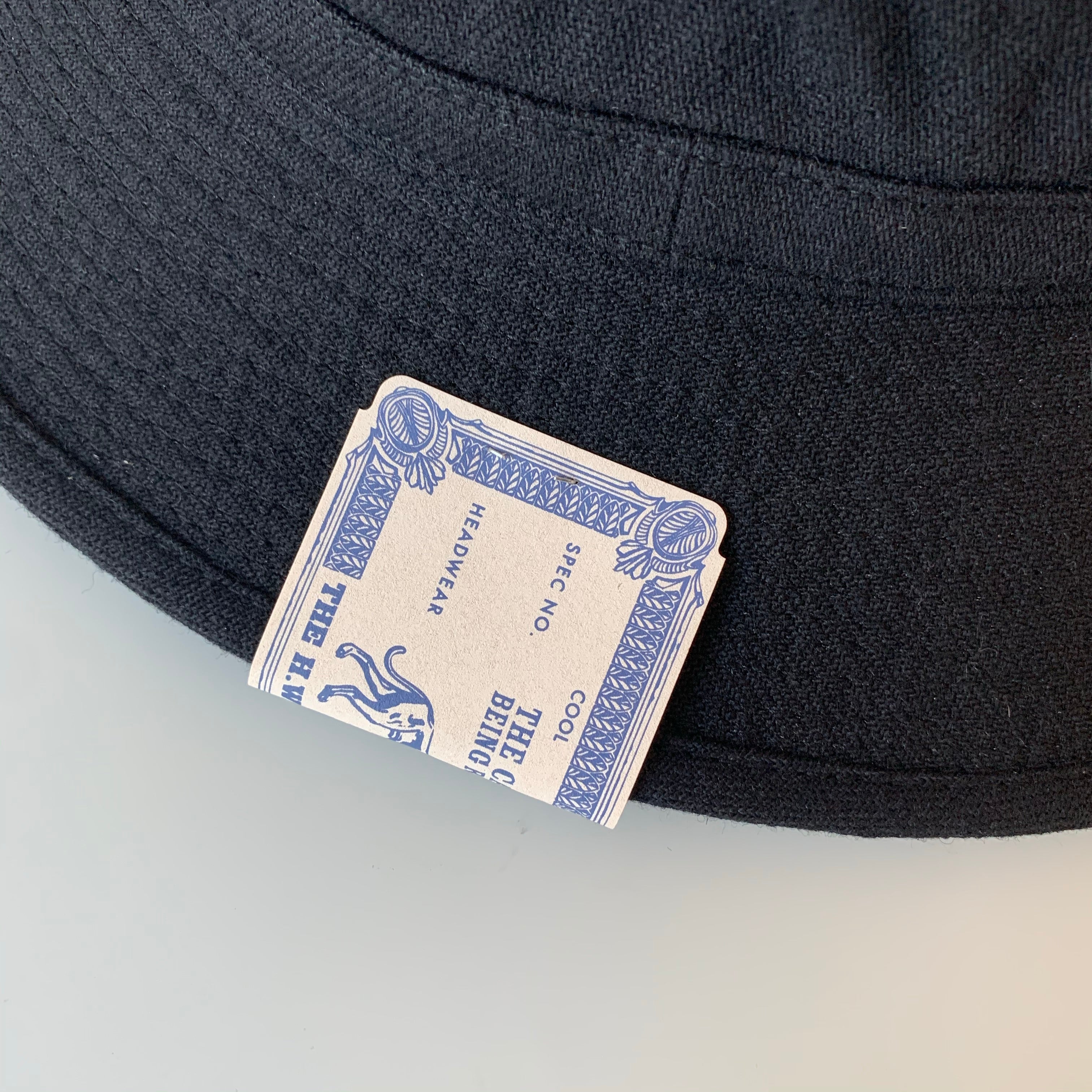 Fatigue Hat in Black Wool Cotton Serge - Tempo