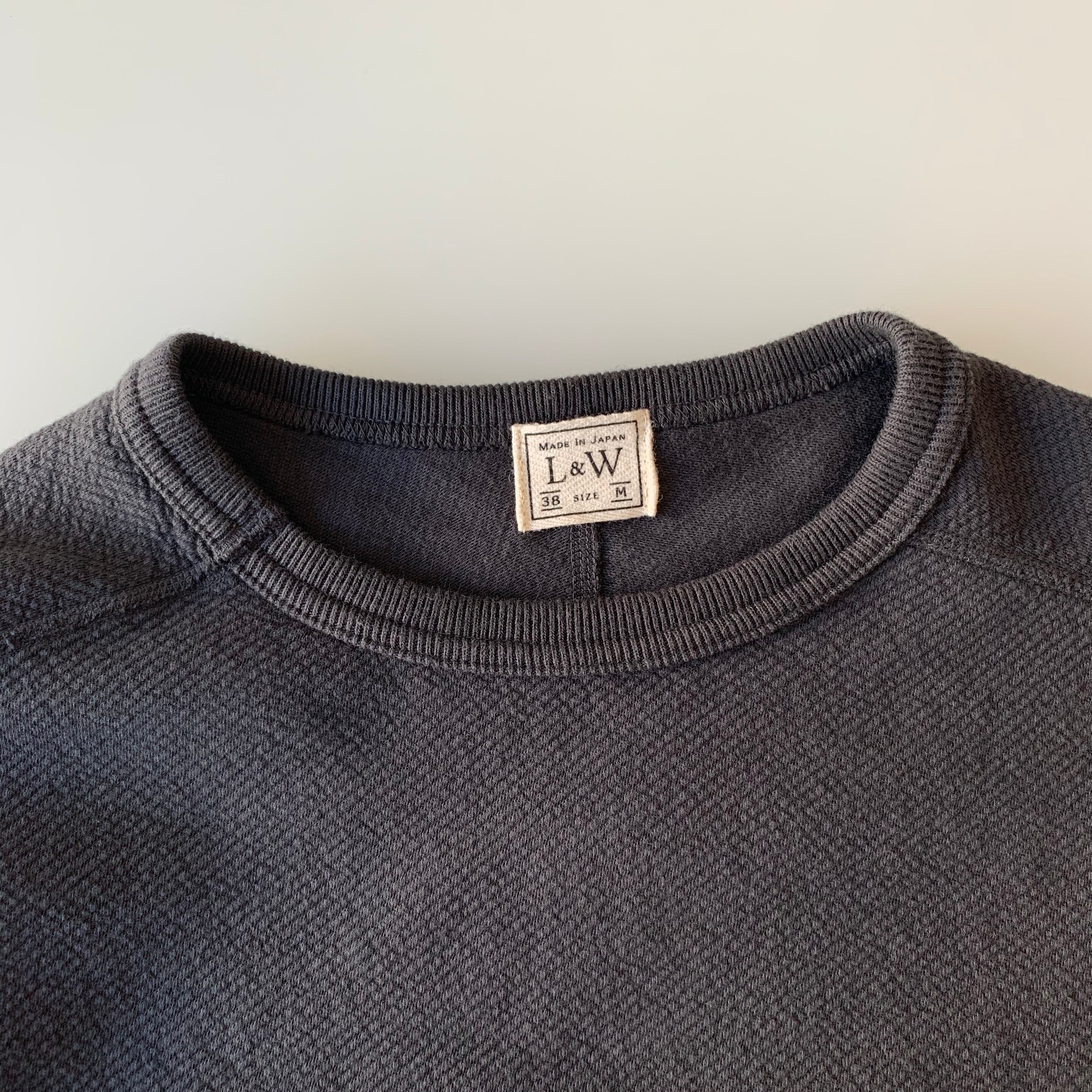 Twill Face Knit L/S Crewneck in Antique Black - Tempo
