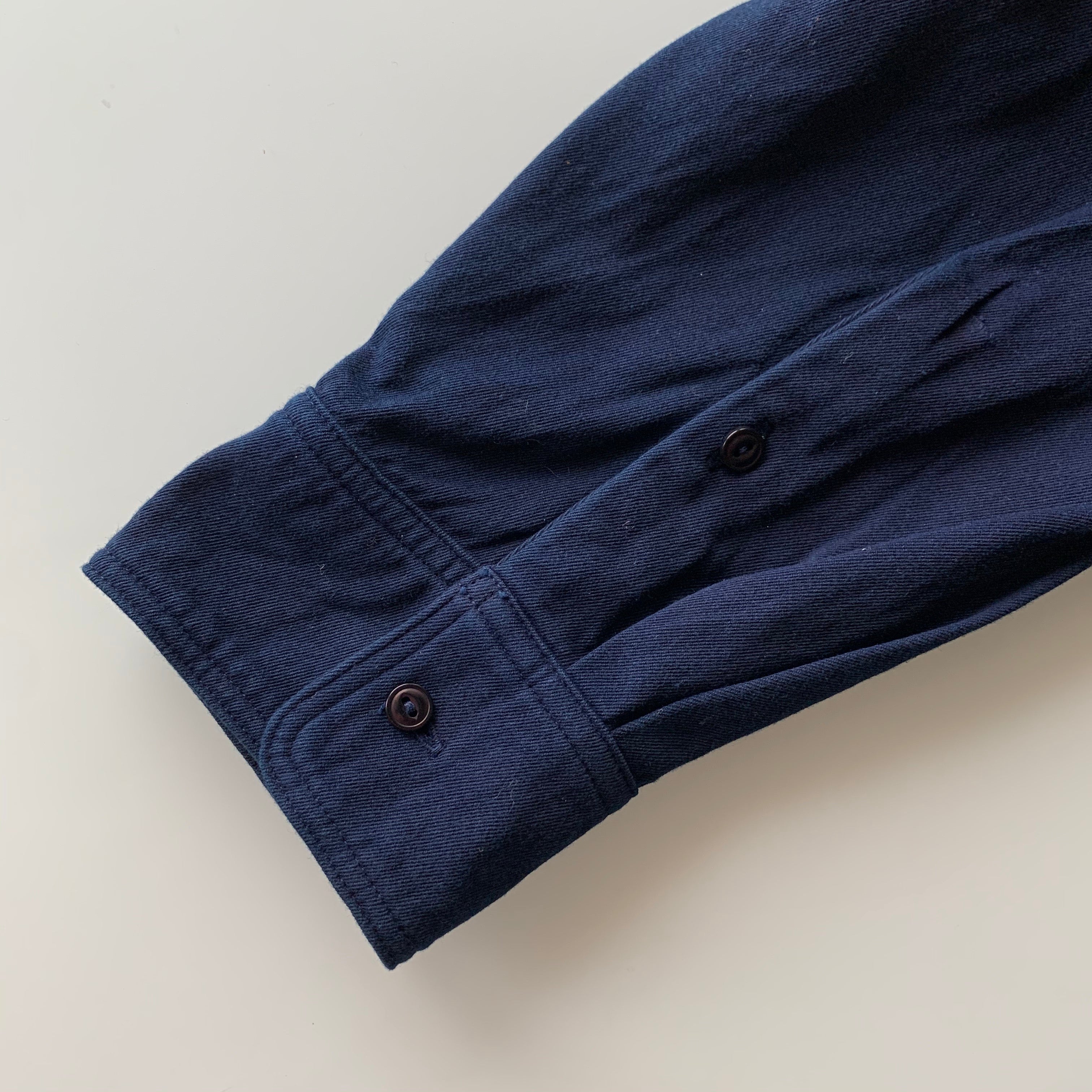 Work Shirt - Dark Indigo - 2x2 Cotton Twill Weave - Sukumo Natural Indigo Hand-Dyed - Tempo