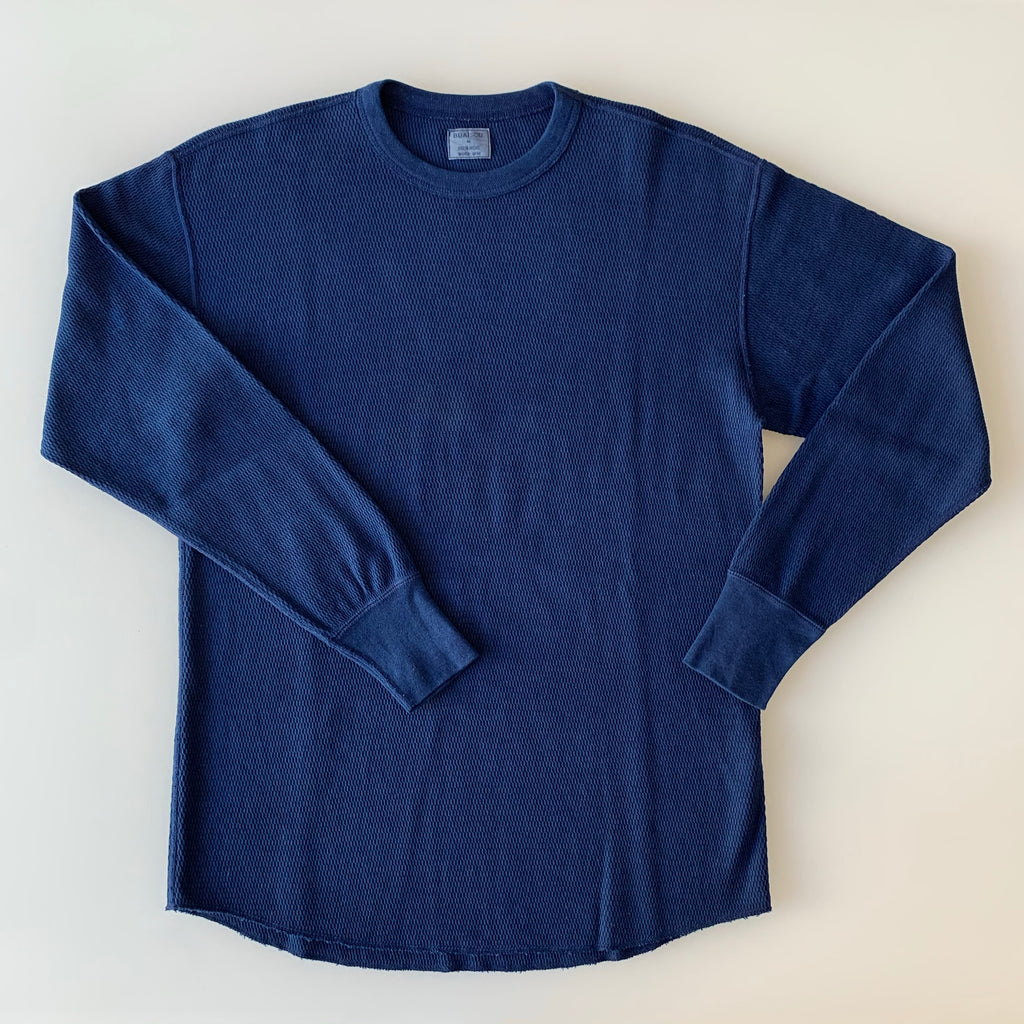 Thermal Long Sleeve - Dark Indigo  - Sukumo Natural Indigo Hand-Dyed - Tempo