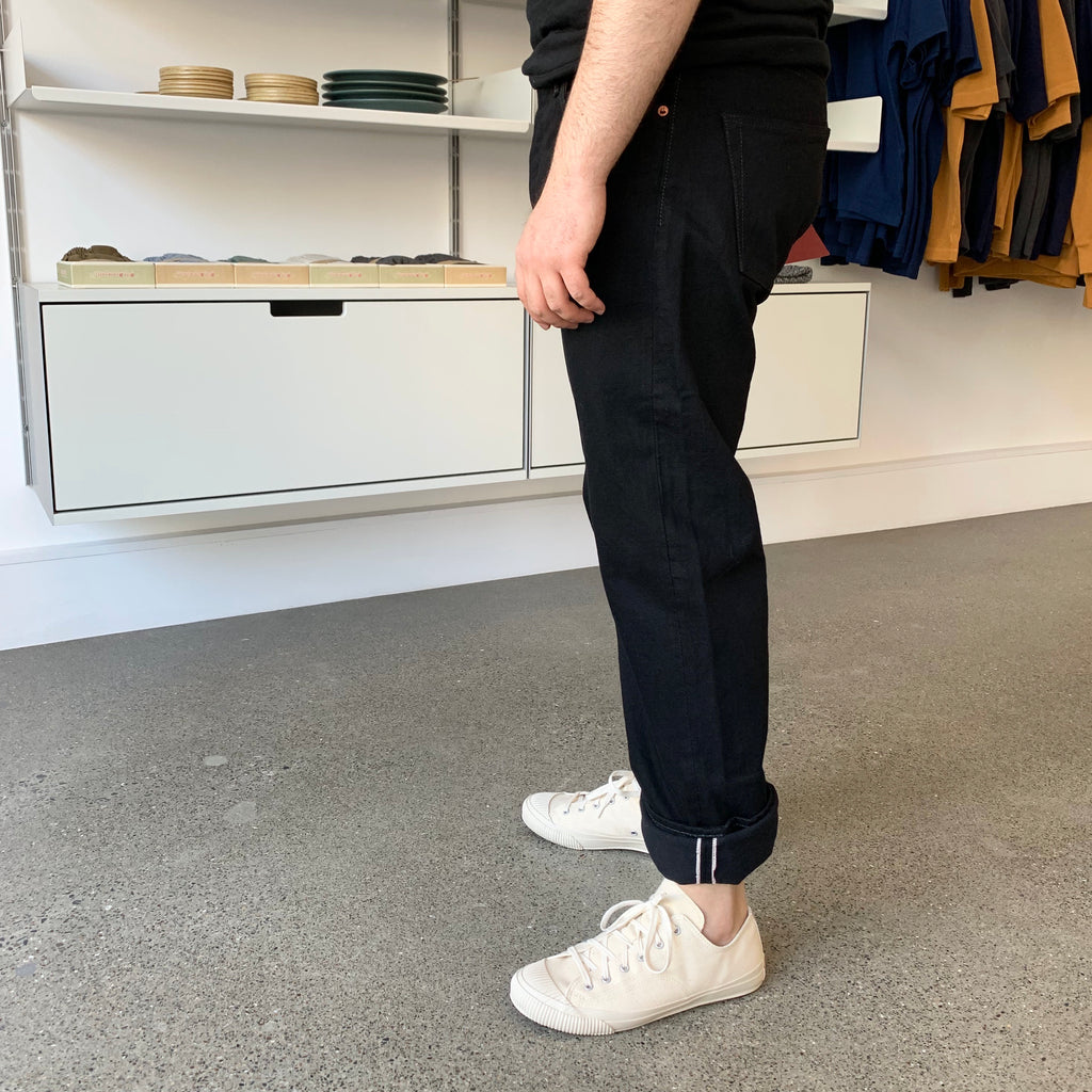 New Straight Denim Solid Black 13.75oz Selvedge  - 1108BK - Tempo