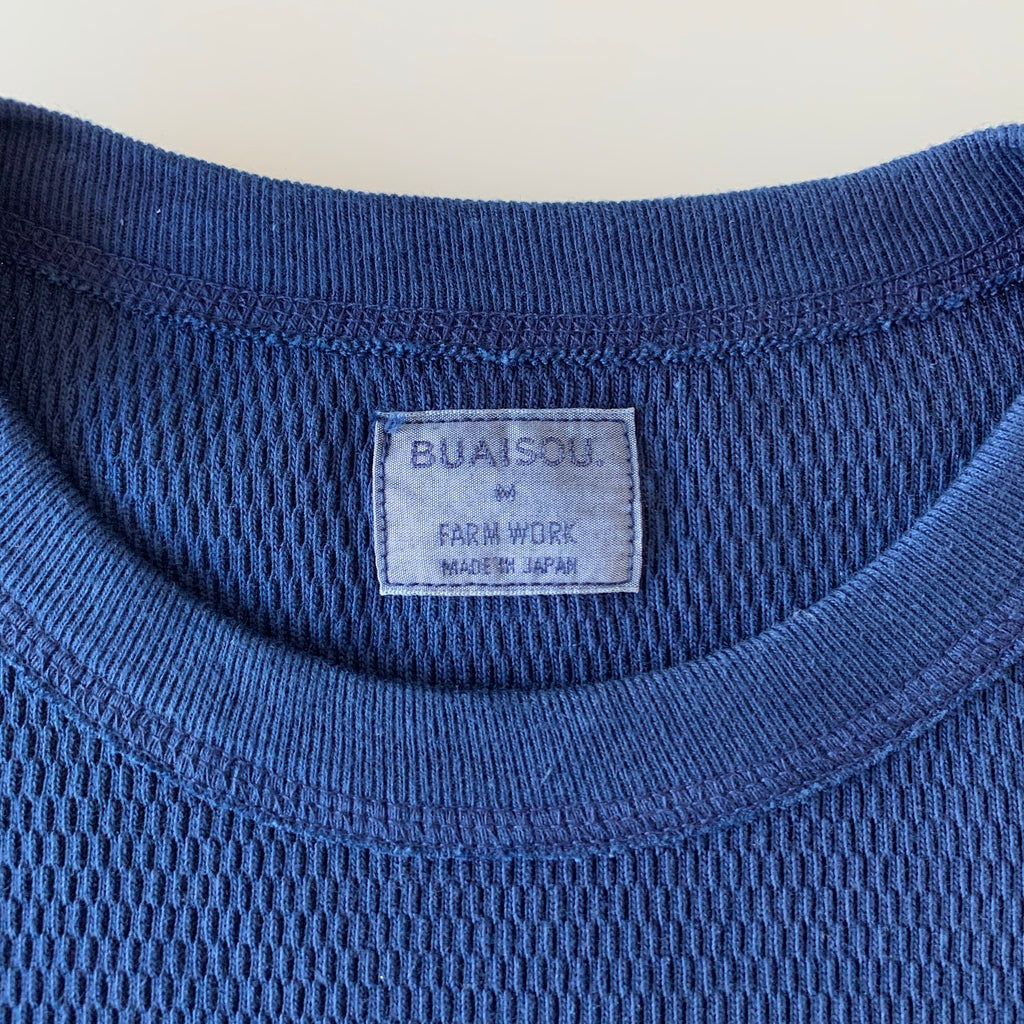 Thermal Long Sleeve - Dark Indigo  - Sukumo Natural Indigo Hand-Dyed - Tempo