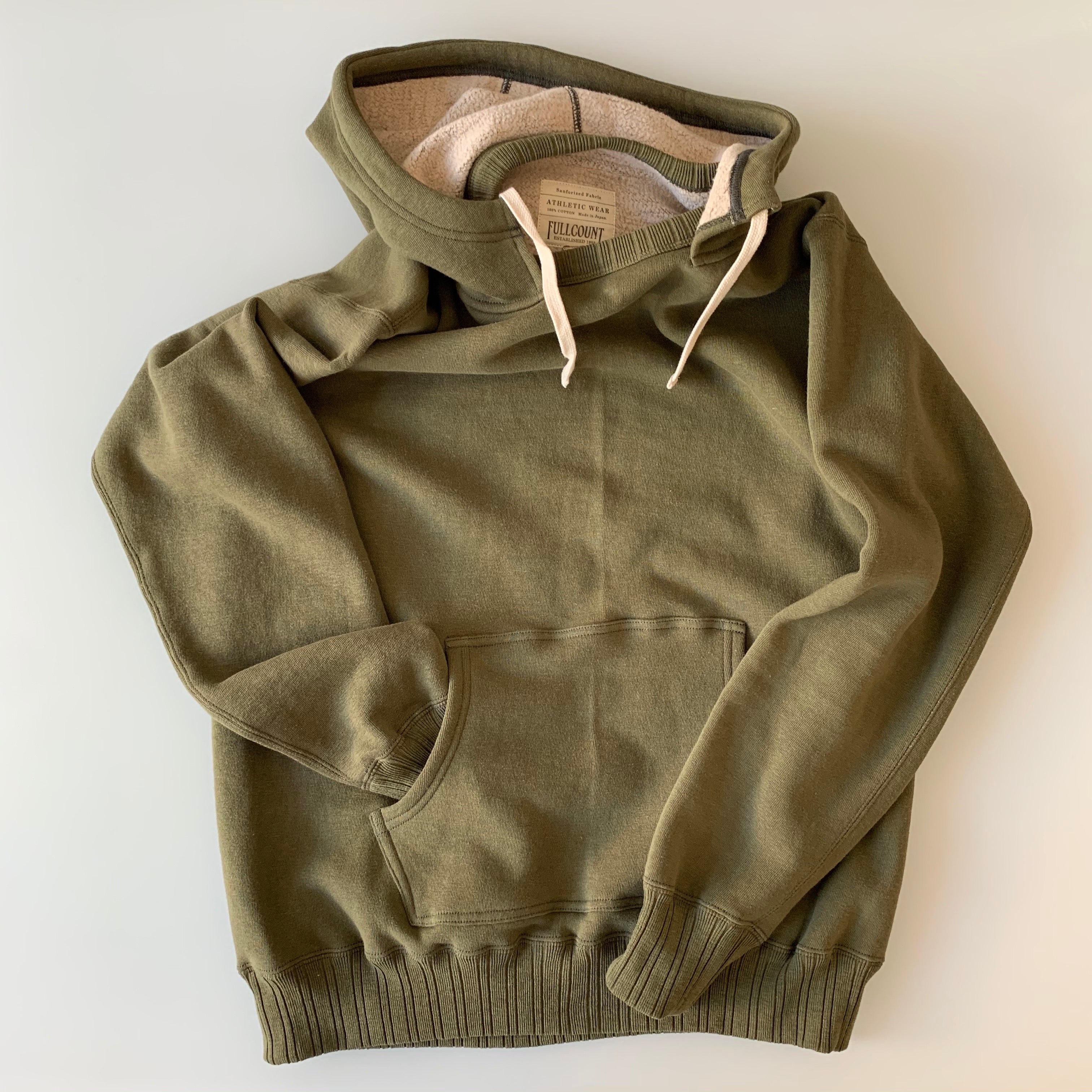 After-Hood Tsuriami Loopwheel Mother Cotton Sweat Parka in Olive