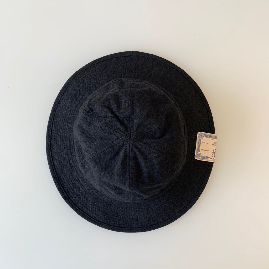Fatigue Hat in Black Wool Cotton Serge - Tempo
