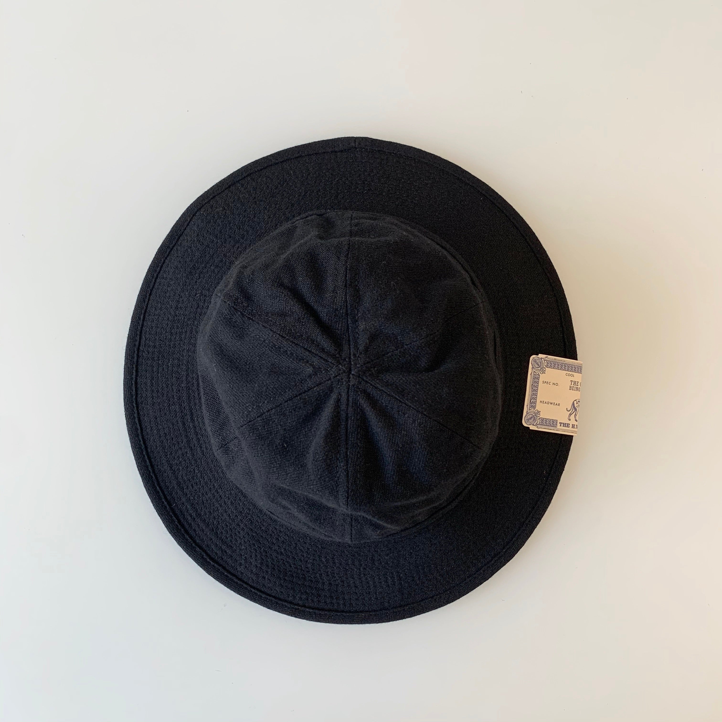 Fatigue Hat in Black Wool Cotton Serge - Tempo
