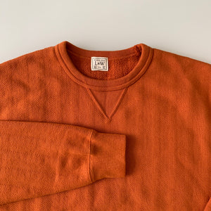 Vintage Jacquard Knit V-Gusset Sweatshirt in Russet Orange - Tempo