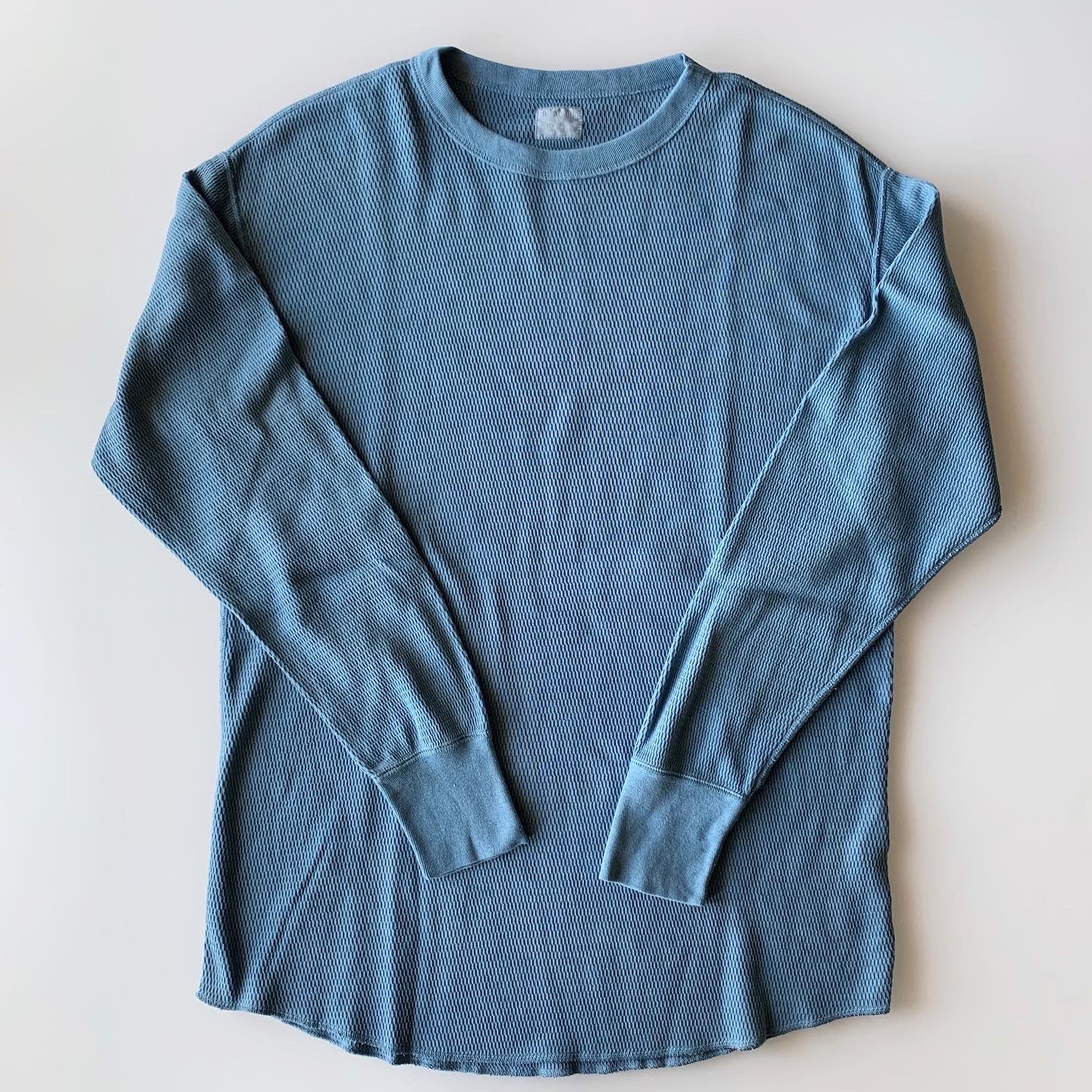 Thermal Long Sleeve - Light Indigo Cotton  - Sukumo Natural Indigo Hand-Dyed - Tempo