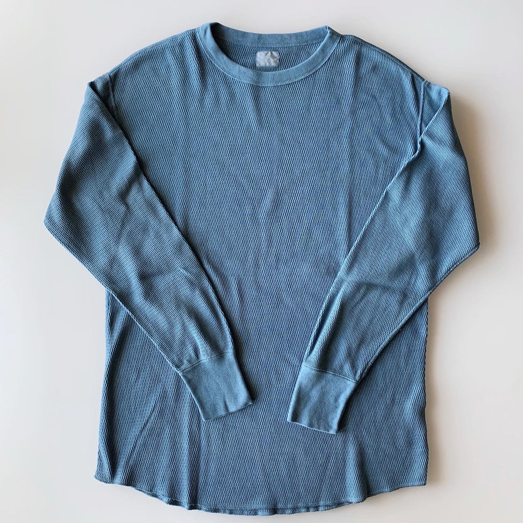 Thermal Long Sleeve - Light Indigo Cotton  - Sukumo Natural Indigo Hand-Dyed - Tempo