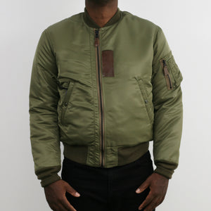 B-15B (MOD) - Thin Down Flight Jacket in Khaki Green - Tempo