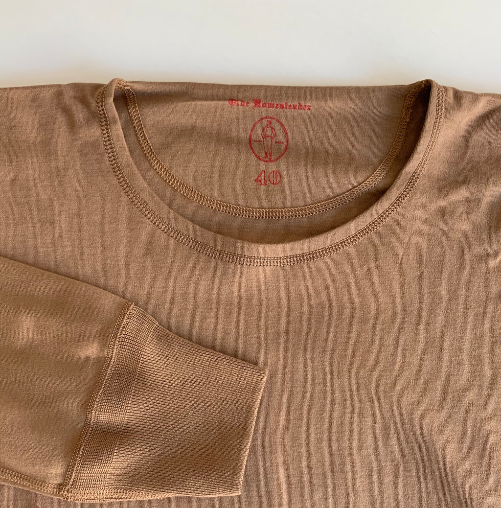 US004 Crew Neck Long Sleeve in Rustic Brown - Tempo