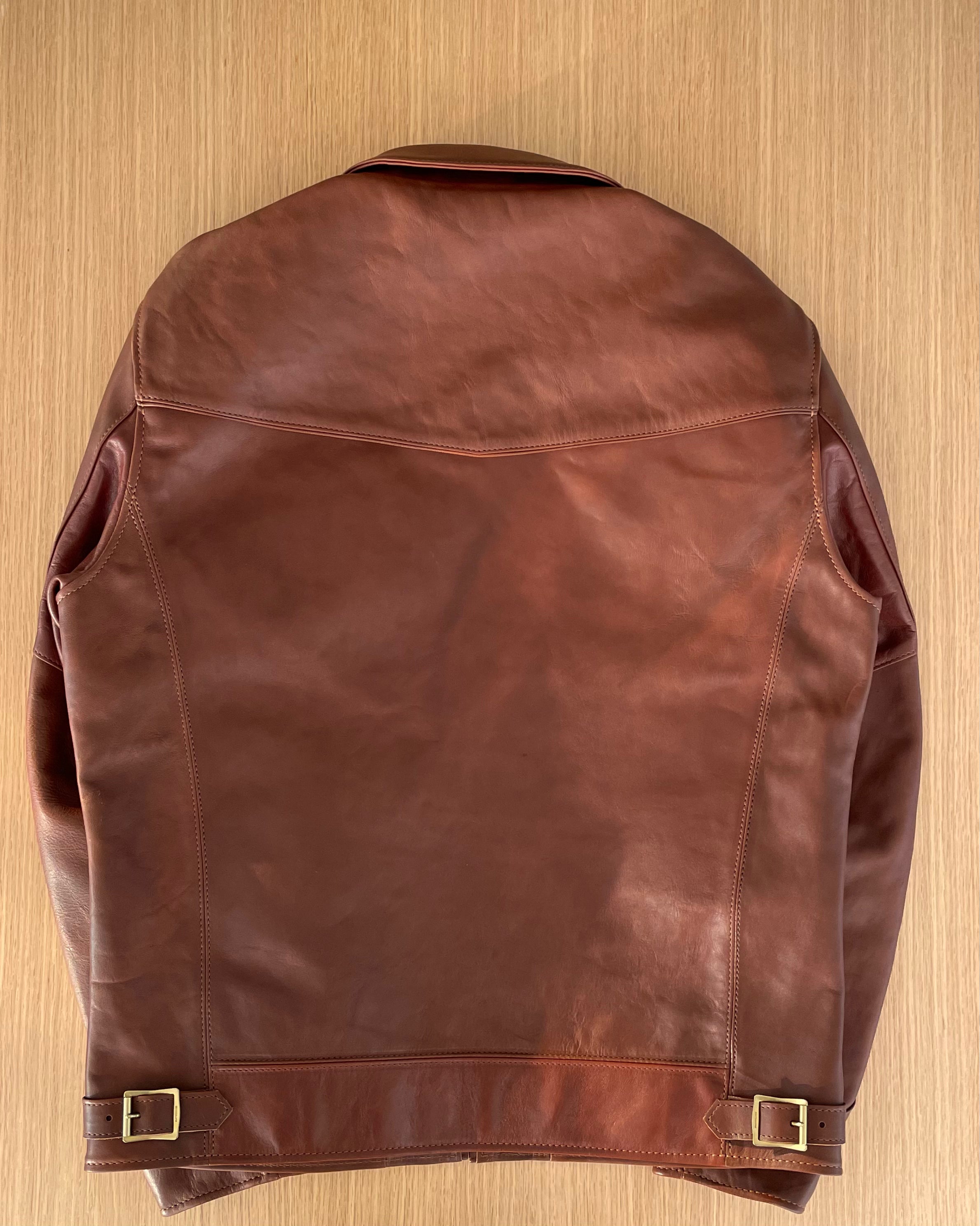 SINGLE RIDERS Shinki Hikaku Teacore Veg Tanned Horsehide - Brown SINGLE RIDERS Shinki Hikaku Teacore Veg Tanned Horsehide - Brown