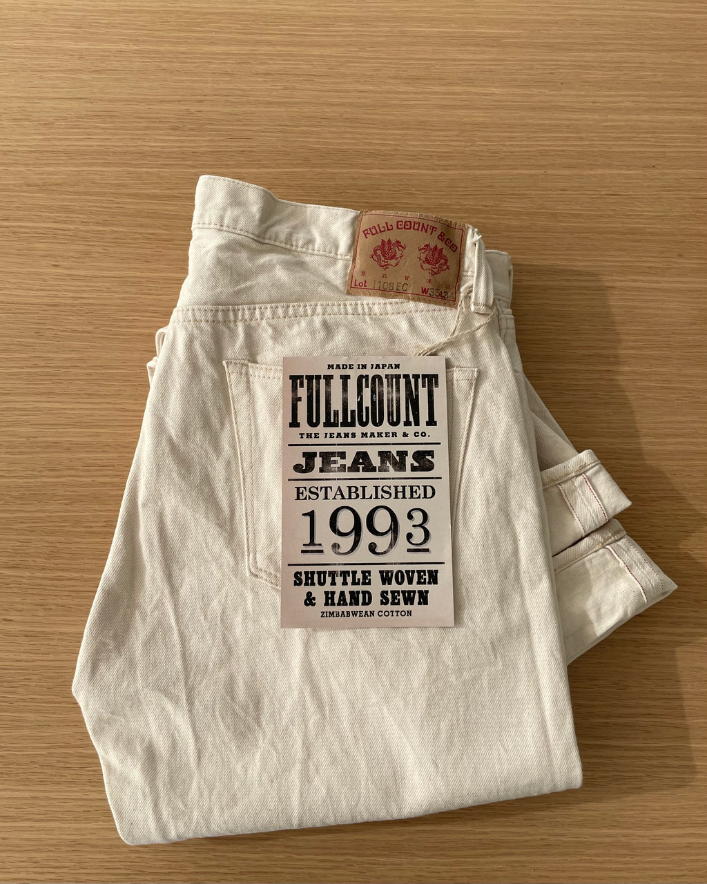 13oz Ecru New Straight Selvedge Denim - Ow - 1108 - Tempo