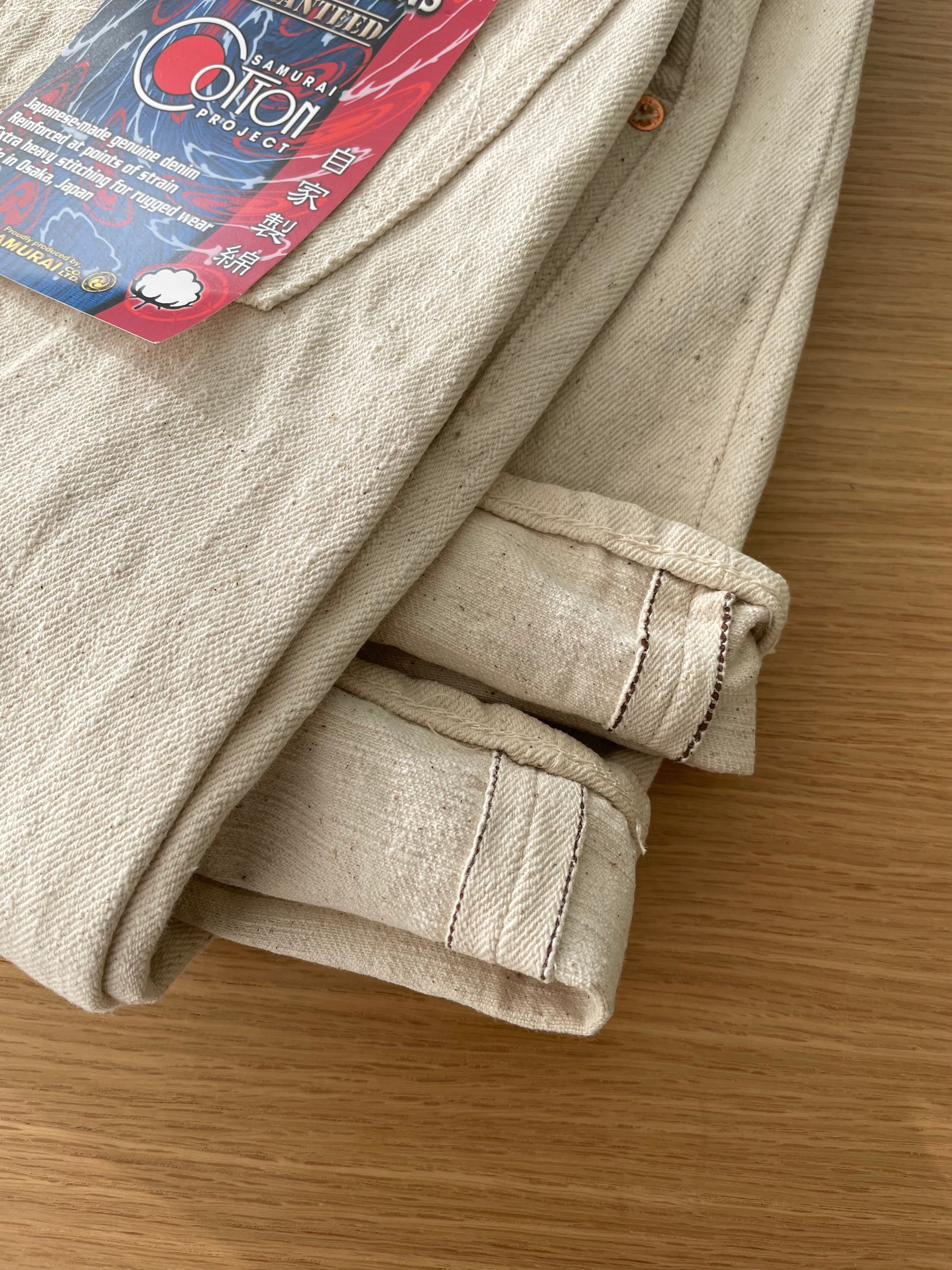 18oz Japanese Organic Cotton Ecru Selvedge Denim - Slim Straight OW - Tempo