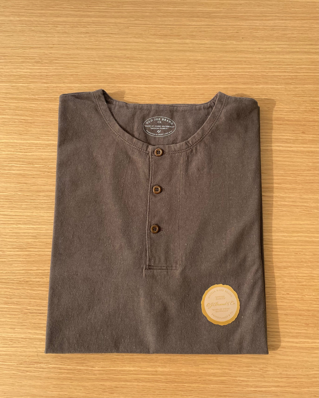 Tube Tee Henley Neck in Espresso - Tempo