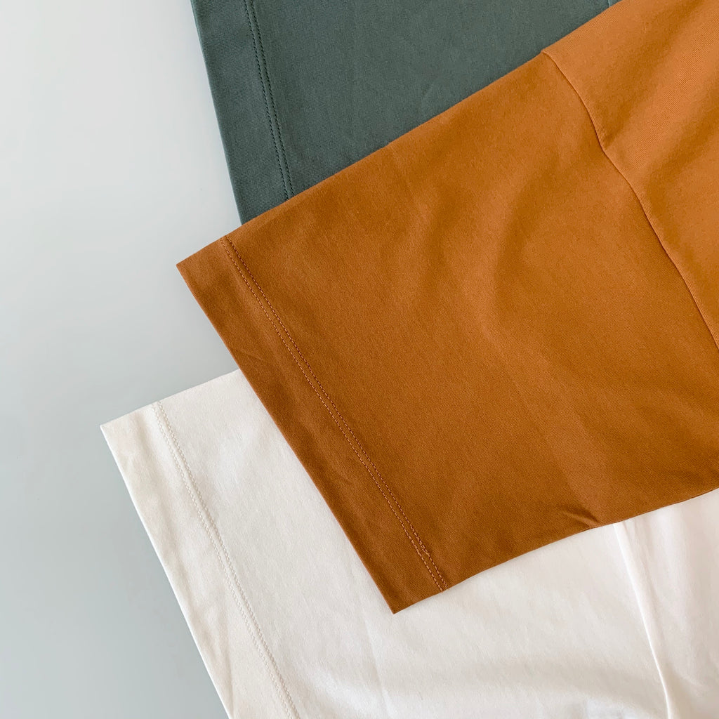 Suvin Plain Stitch Crew Neck Short Sleeve - Brown - Tempo