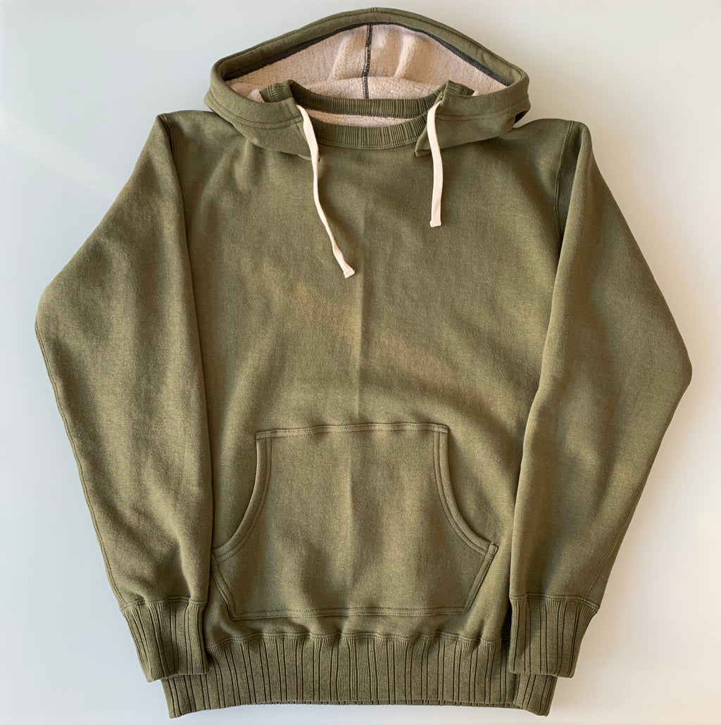 After-Hood Tsuriami Loopwheel Mother Cotton Sweat Parka in Olive - Tempo